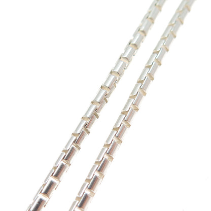 JCM Jacmel Mauritius Sterling Silver Vintage Italy Round Box Chain Necklace 20"