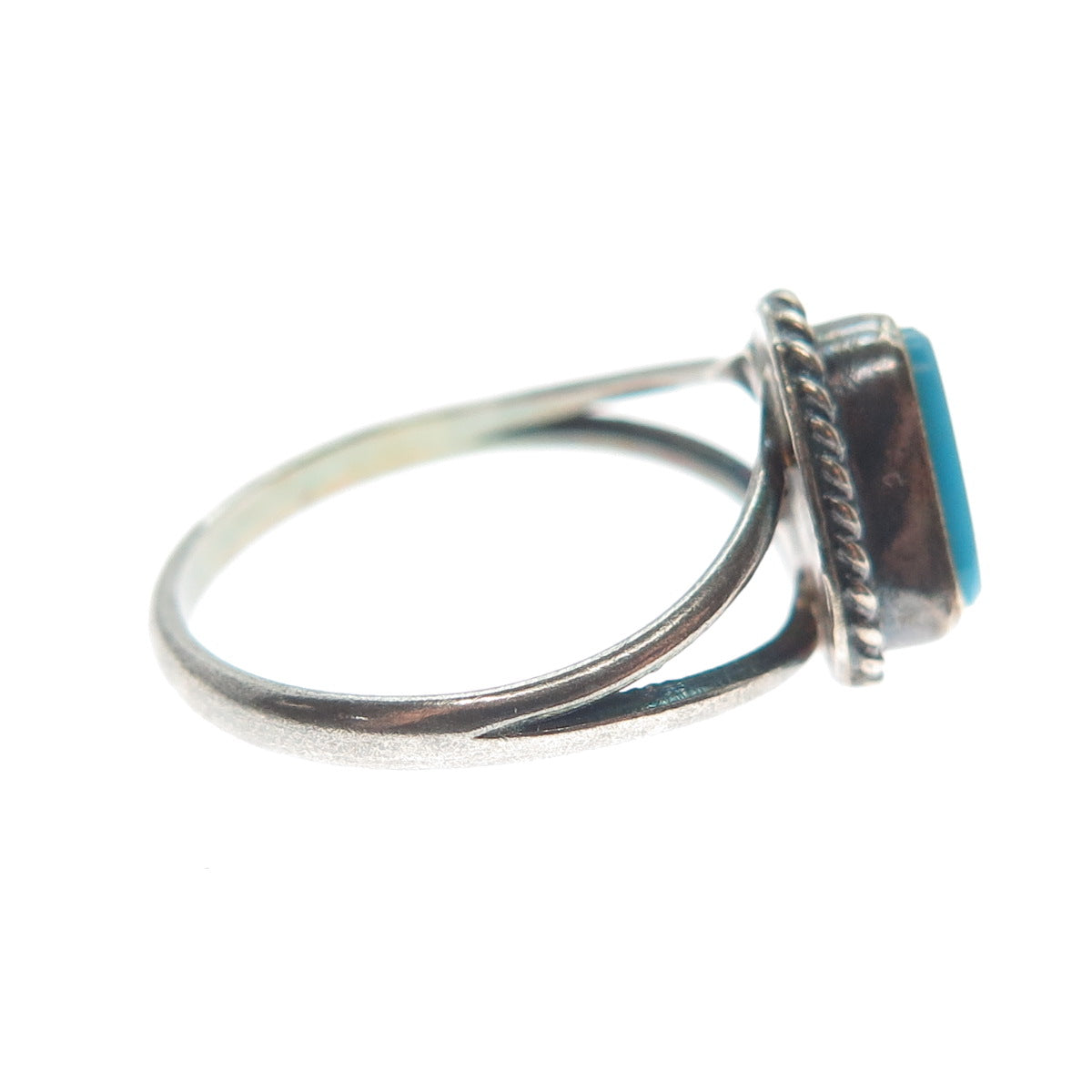 Old Pawn 925 Sterling Silver Vintage Southwestern Bisbee Turquoise Ring Size 6
