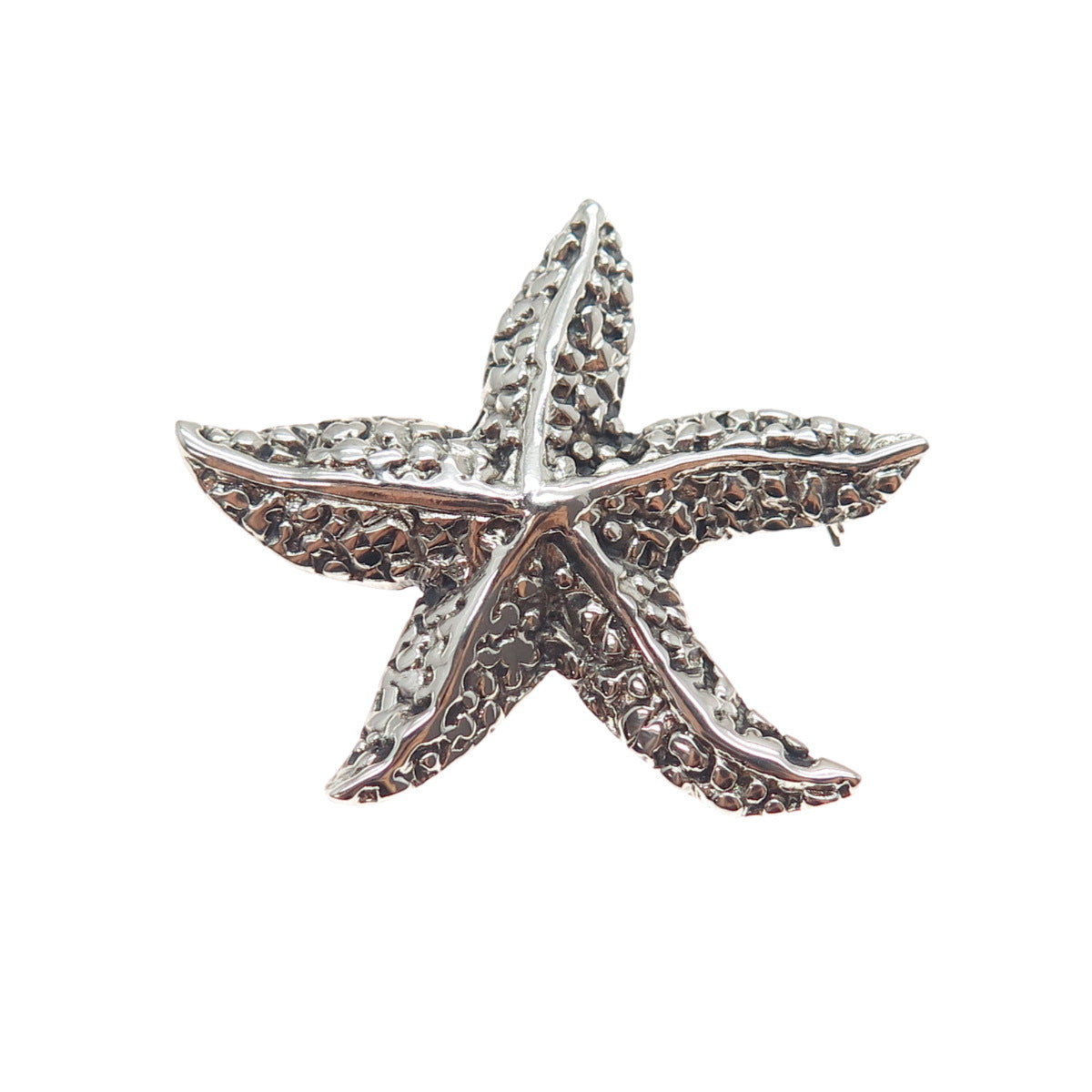 TERASURE 925 Sterling Silver Vintage Starfish Oxidized Pin Brooch
