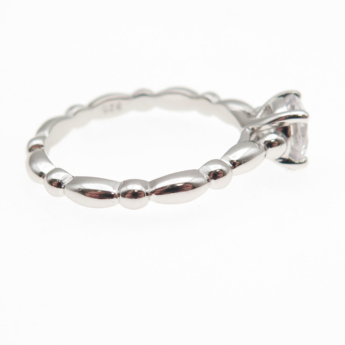 925 Sterling Silver Round-Cut C Z Engagement Bubble Ring Size 8.25