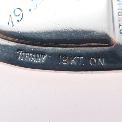 TIFFANY & CO. 925 Sterling Silver 18K Gold Vintage Engraved Heart Charm Pendant