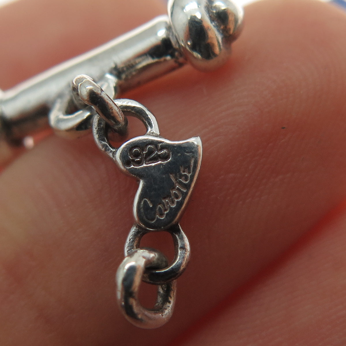 CAROLEE 925 Sterling Silver Vintage Bracelet / Necklace Toggle Lock