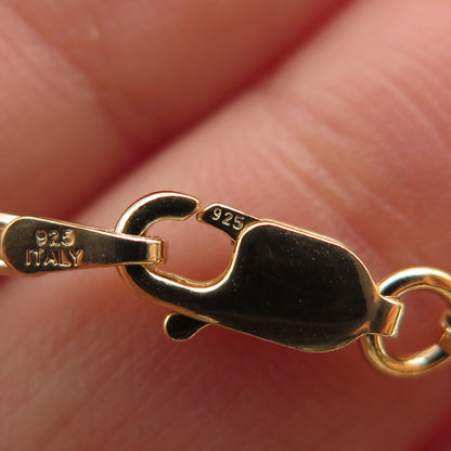 KEY STAR Sterling Silver Gold Plated Italy C Z Star of David Chain Necklace 18"