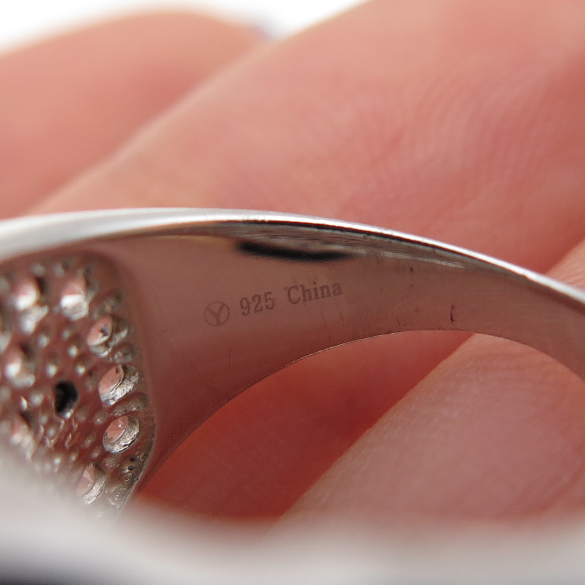 925 Sterling Silver Real Round-Cut Black Spinel & White Topaz Ring Size 6.25