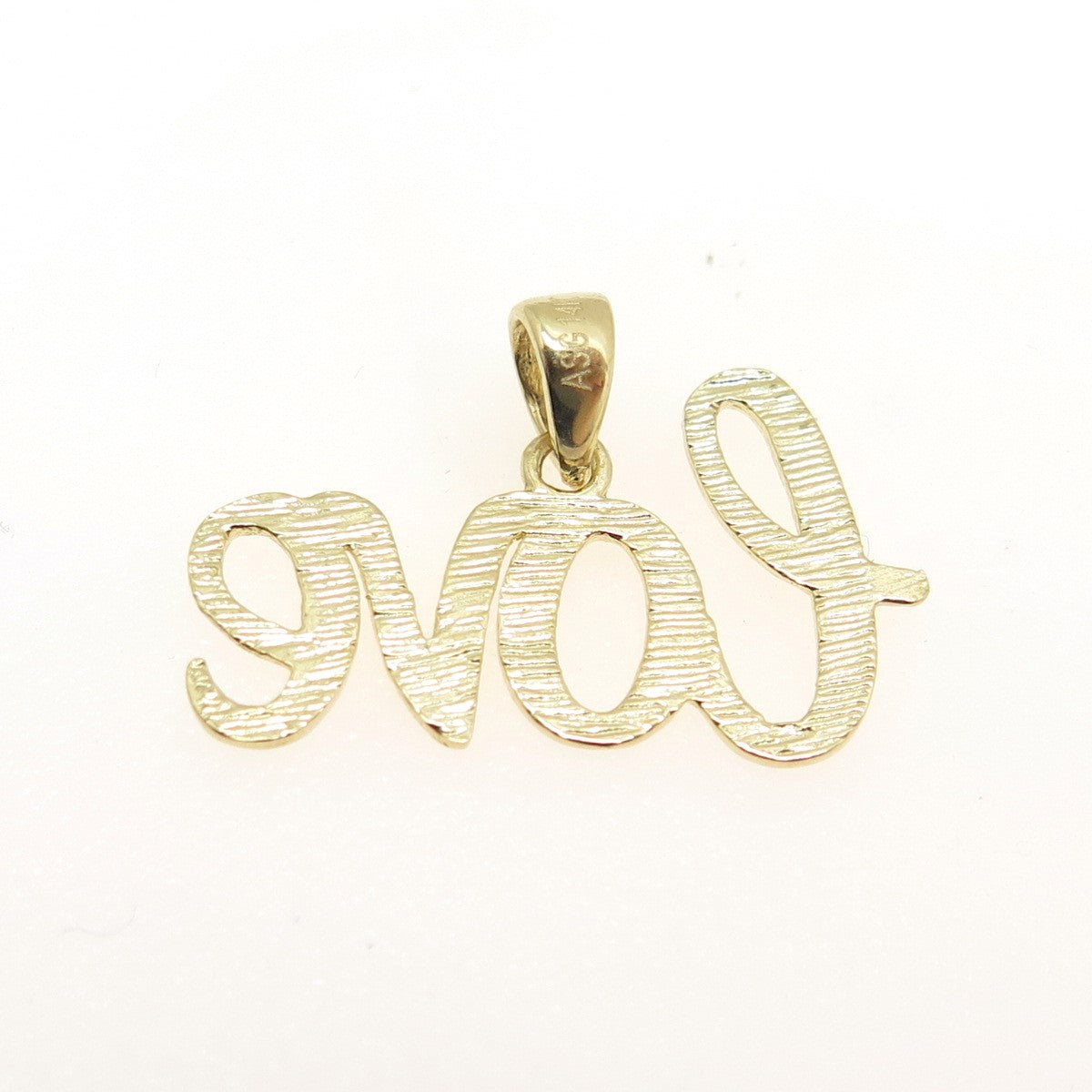 14K Yellow Gold "LOVE" Minimalist Charm Pendant