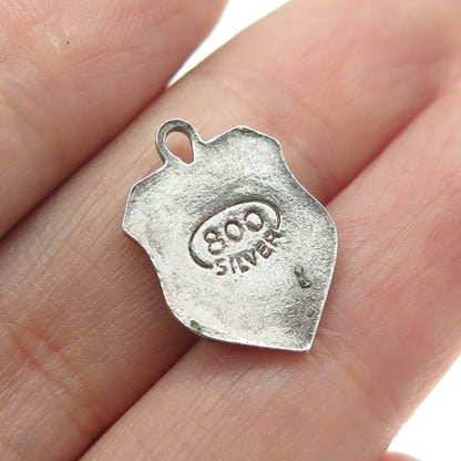 800 Silver Vintage Enamel Italy Minimalist Charm Pendant