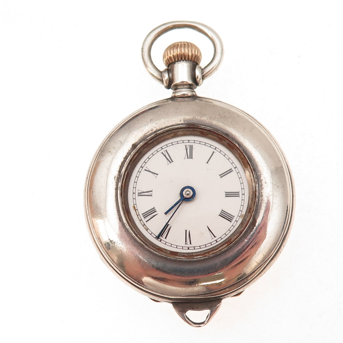 Elgin 925 Sterling & Gold Accent Antique Art Deco Open Face Pocket Watch