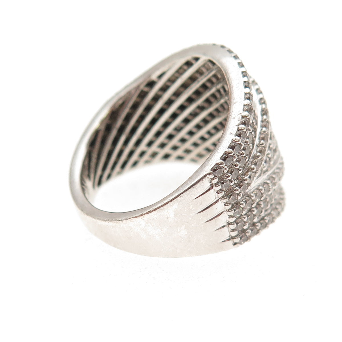 925 Sterling Silver Round-Cut C Z Sparkle Ring Size 7