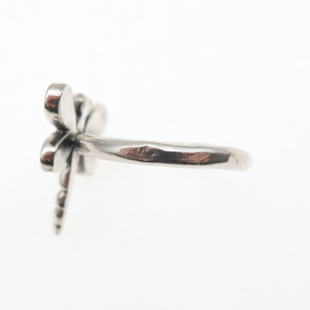925 Sterling Silver Vintage Real MOP Dragonfly Ring Size 5.5