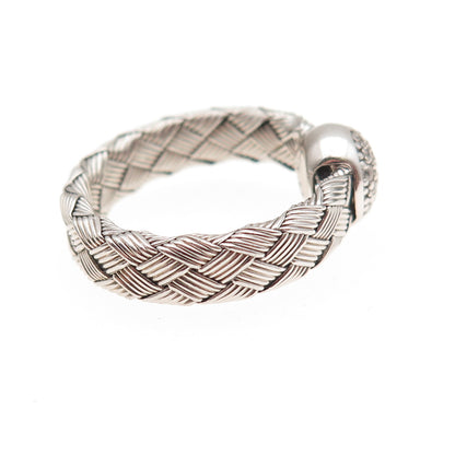 Jacmel Mauritius 925 Sterling Silver Round-Cut C Z Woven Ring Size 6.75