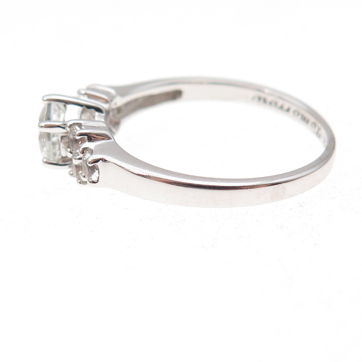 Bradford 925 Sterling Silver Real White Topaz Engagement Ring Size 9.25