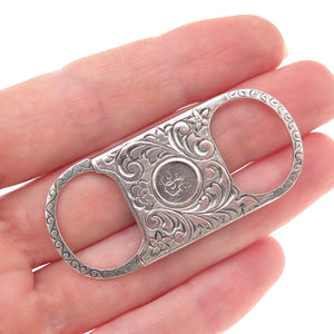 Reinhold Steinecke 925 Sterling Silver Antique 1902 JG Mono Pocket Cigar Cutter