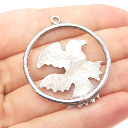 925 Sterling Silver Vintage Mexico Eagle Bird Oxidized Charm Pendant