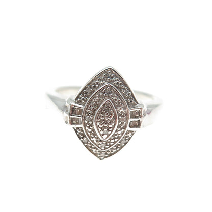LUCENT LJ 925 Sterling Silver Real Round-Cut Diamond Promise Ring Size 6.5
