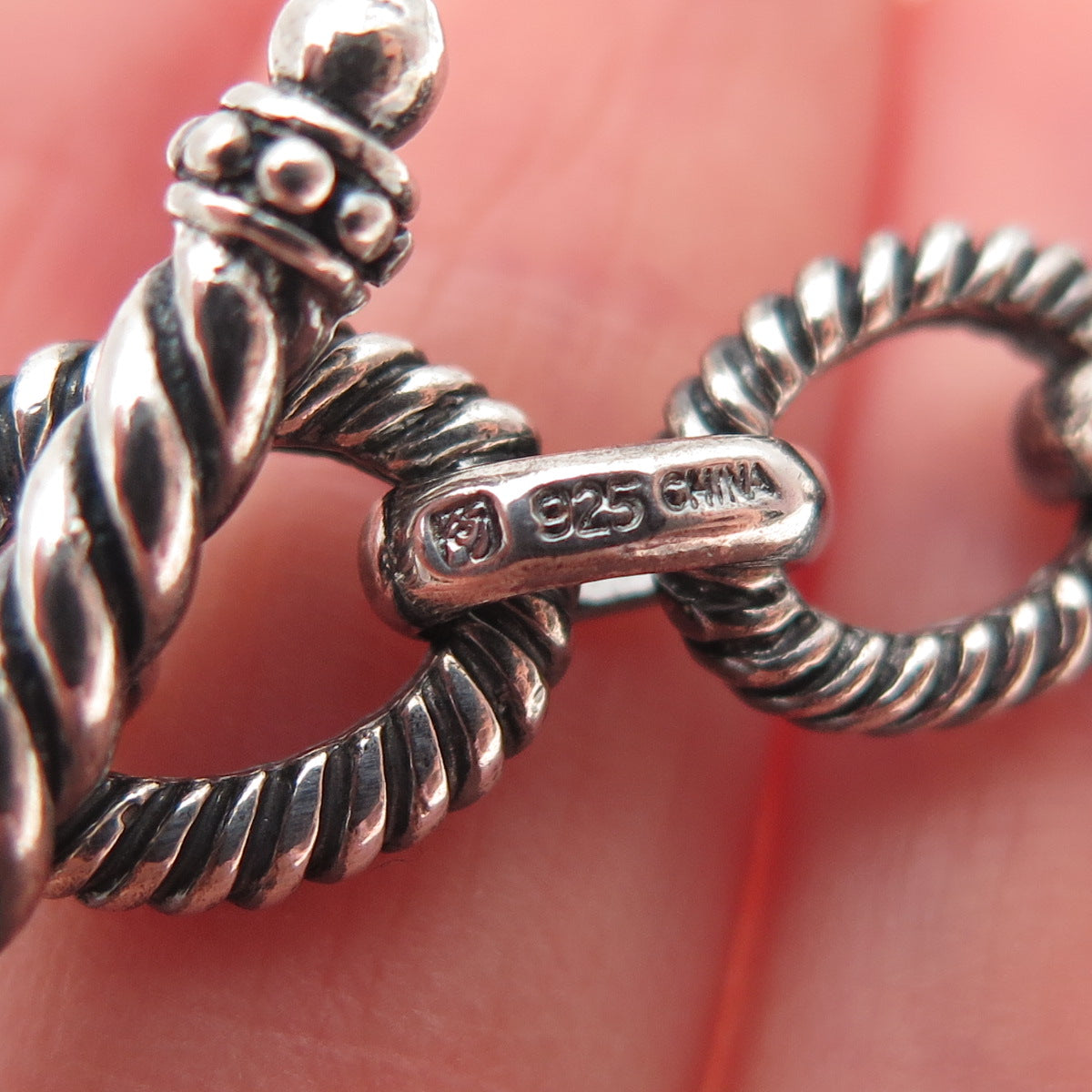 MICHELLE ALBALA 925 Sterling Silver Vintage Oxidized Cable Chain Necklace 18"