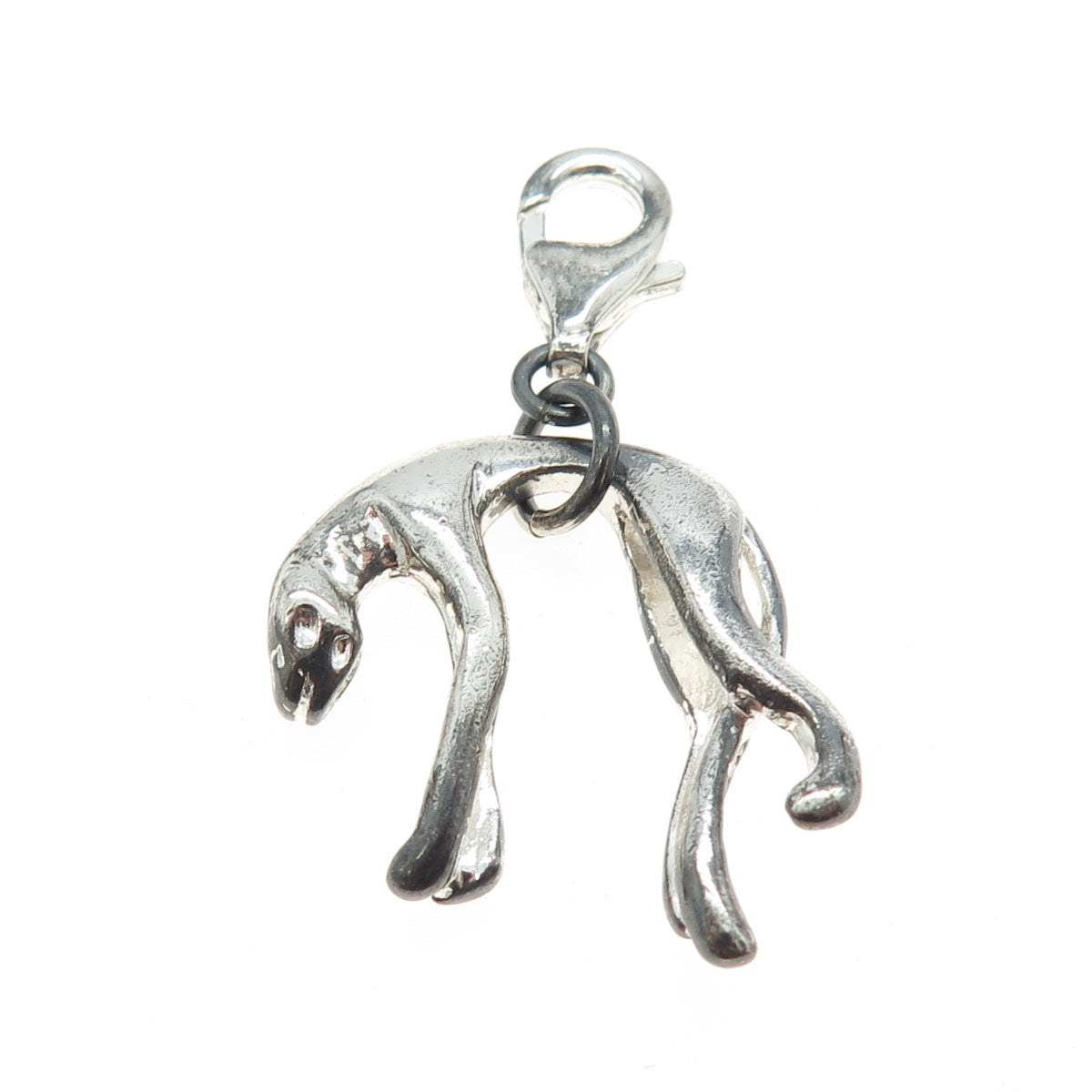 925 Sterling Silver Vintage Panther Lobster Lock Charm Pendant