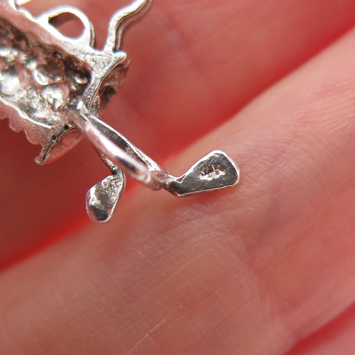 925 Sterling Silver Vintage Gold Club Minimalist Charm Pendant