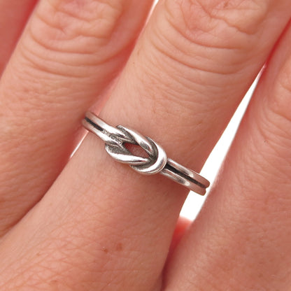 James Avery 925 Sterling Silver Vintage Love Knot Oxidized Ring Size 6
