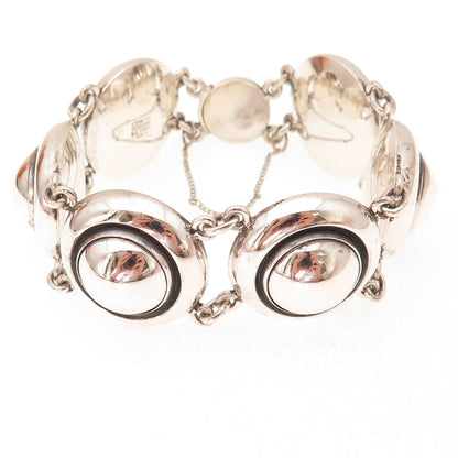 Niels Erik From 925S Sterling Silver Vintage Denmark Modernist Dome Bracelet 7"
