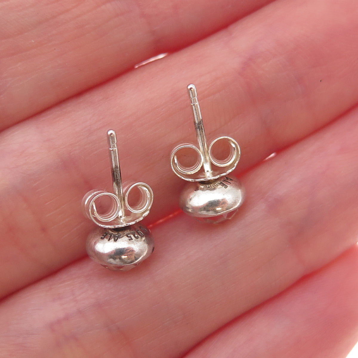 Pandora 925 Sterling Silver Clear Crystal April Birthstone Droplet Stud Earrings
