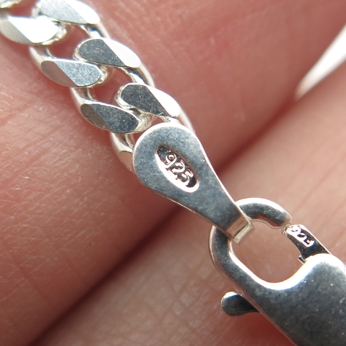 925 Sterling Silver Italy Cuban Chain Necklace 16"