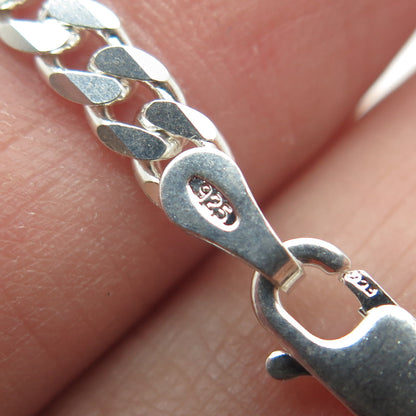 925 Sterling Silver Italy Cuban Chain Necklace 16"