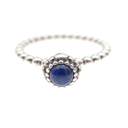 Pandora 925 Sterling Silver Real Lapis September Birthstone Ring Size 9