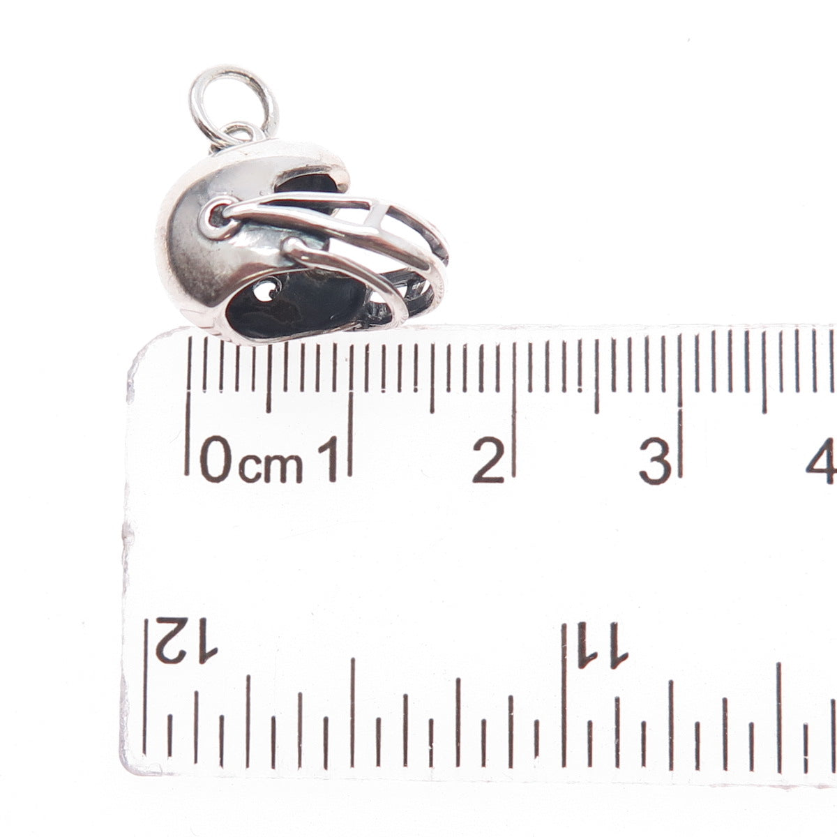 925 Sterling Silver Vintage Football Helmet Mini 3D Charm Pendant