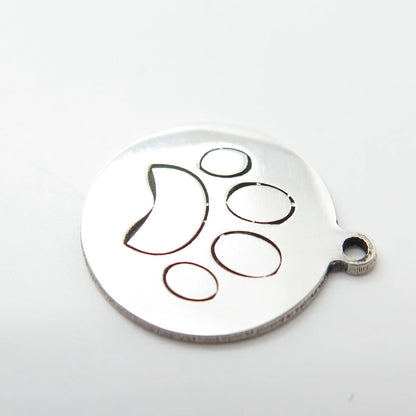 925 Sterling Silver USA Two In Town Paw Charm Pendant