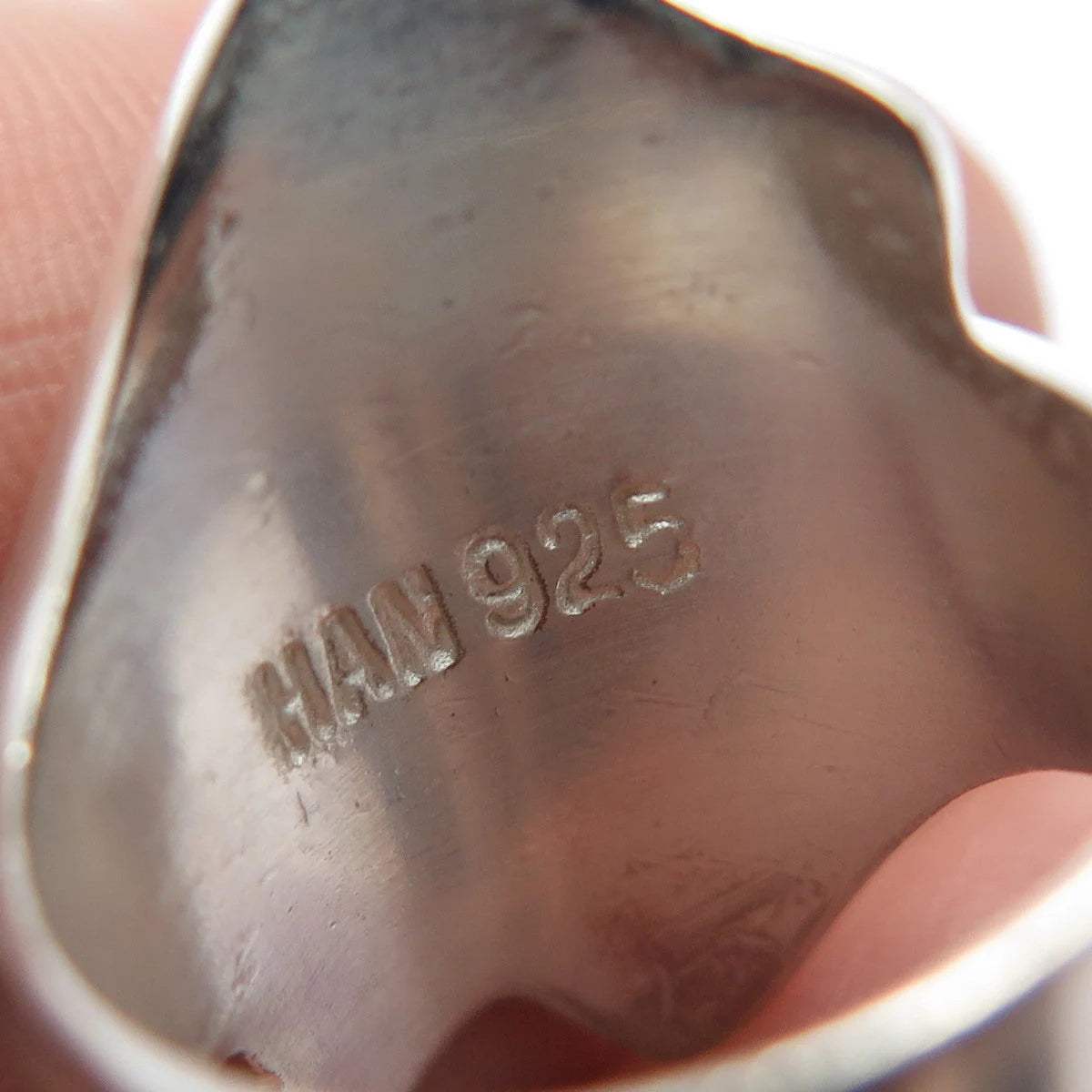 925 Sterling Silver Vintage HAN Ribbed Ring Size 6.75