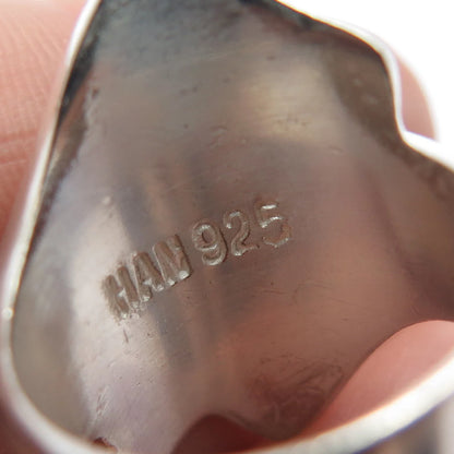 925 Sterling Silver Vintage HAN Ribbed Ring Size 6.75