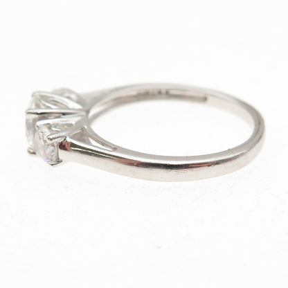 925 Sterling Silver Round-Cut C Z Engagement Ring Size 7.25