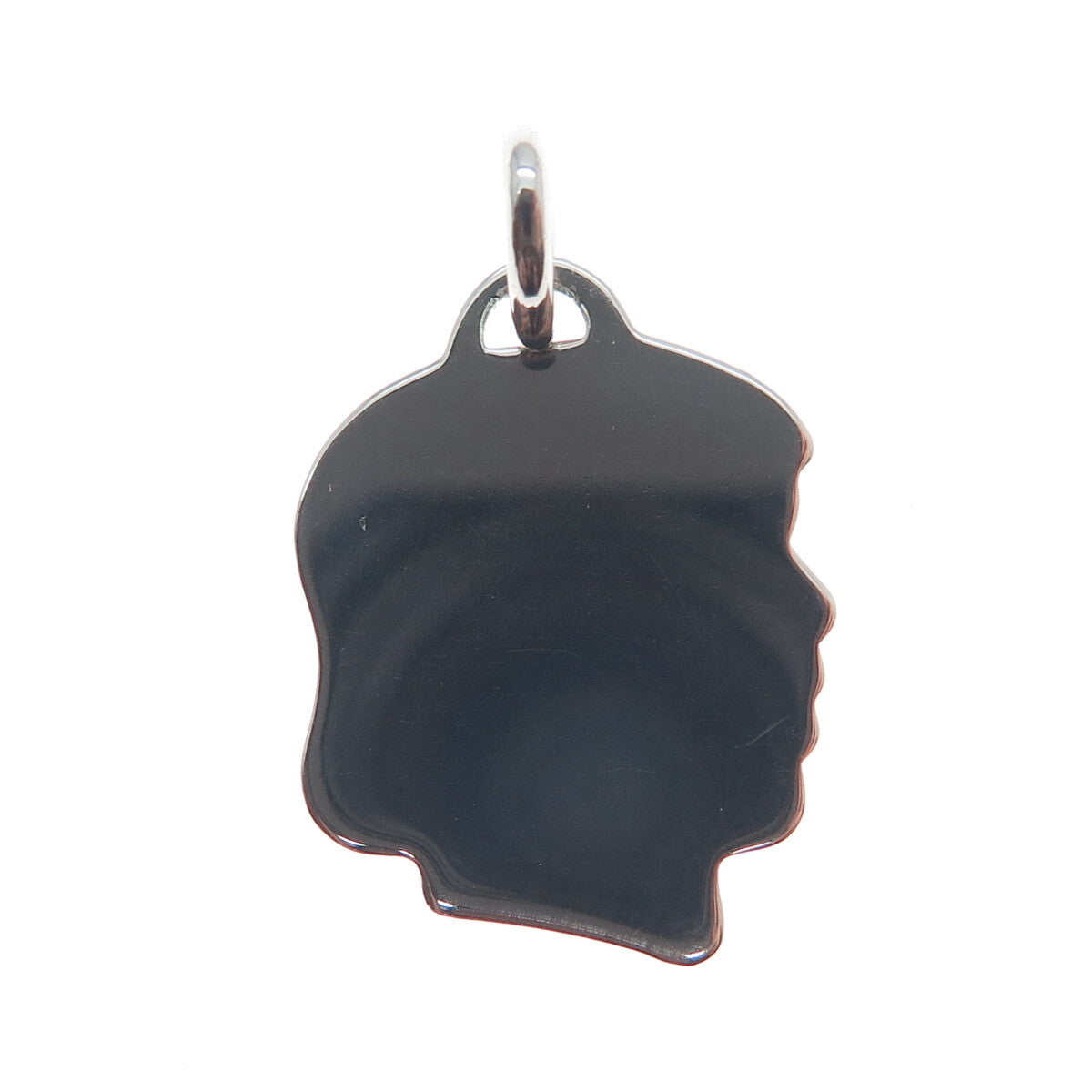 A & Z 925 Sterling Silver Vintage Girl's Face Profile Minimalist Charm Pendant