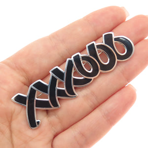 925 Sterling Silver Vintage Mexico Real Black Onyx XO Hugs & Kisses Pin Brooch