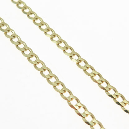 P. LUX 925 Sterling Silver Gold Plated Italy Curb Chain Necklace 16"