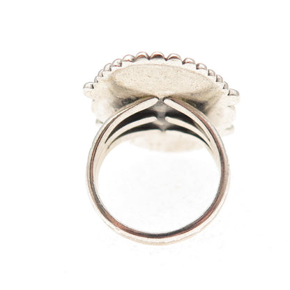 Old Pawn Sterling Silver Vintage Southwestern Tyrone Turquoise Ring Size 5