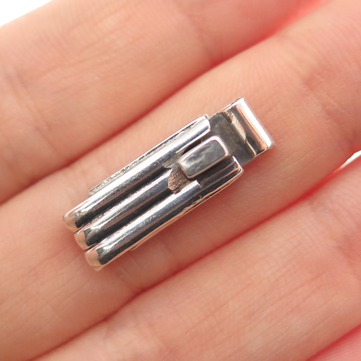 925 Sterling Silver Vintage Mexico Bracelet / Necklace Box Lock Clasp