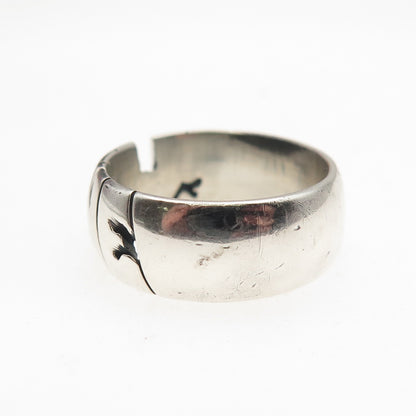 925 Sterling Silver Vintage Elaine Oxidized Name Band Ring Size 7