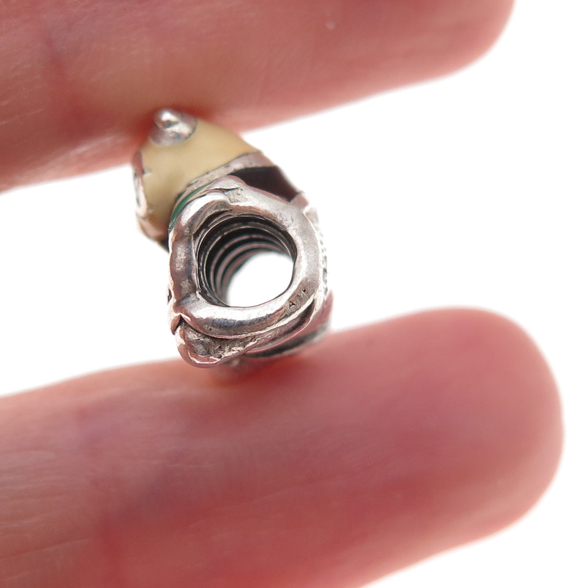 Pandora 925 Sterling Silver Enamel Sweet Panda Slide Bead Charm