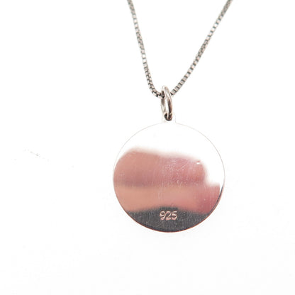 925 Sterling Silver Red Enamel Female Symbol Heart Box Chain Necklace 18"