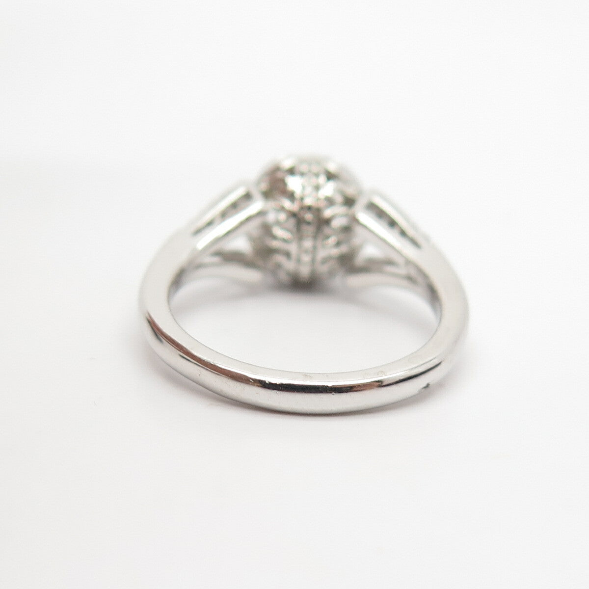 925 Sterling Silver C Z Ornate Ball Ring Size 6 3/4