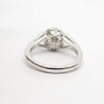 925 Sterling Silver C Z Ornate Ball Ring Size 6 3/4