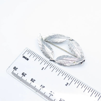 925 Sterling Silver Vintage Jewelart Leaf Pin Brooch