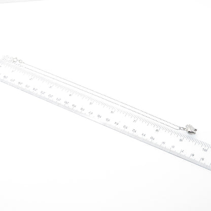 925 Sterling Silver Italy Puffy Elephant Pendant Beaded Chain Necklace 16-18"