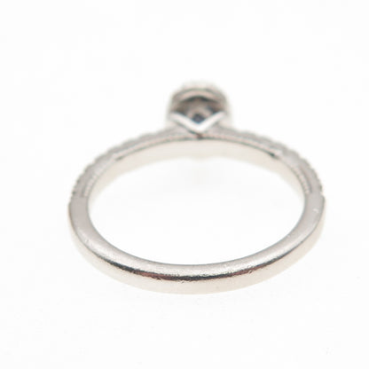 Vera Wang 925 Sterling Silver Lab-Created Sapphire & C Z Engagement Ring Size 7