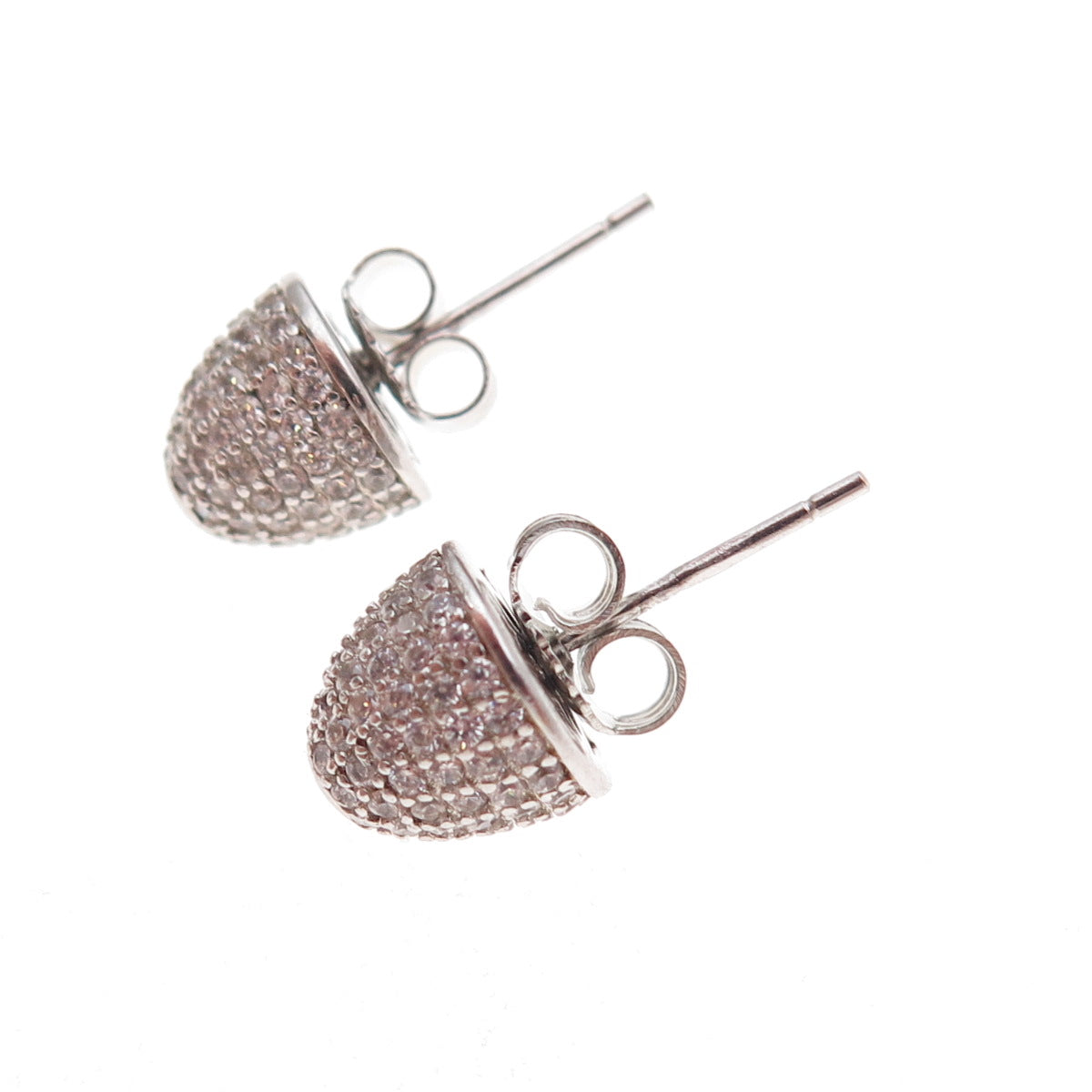 925 Sterling Silver Round-Cut C Z Cone Stud Earrings
