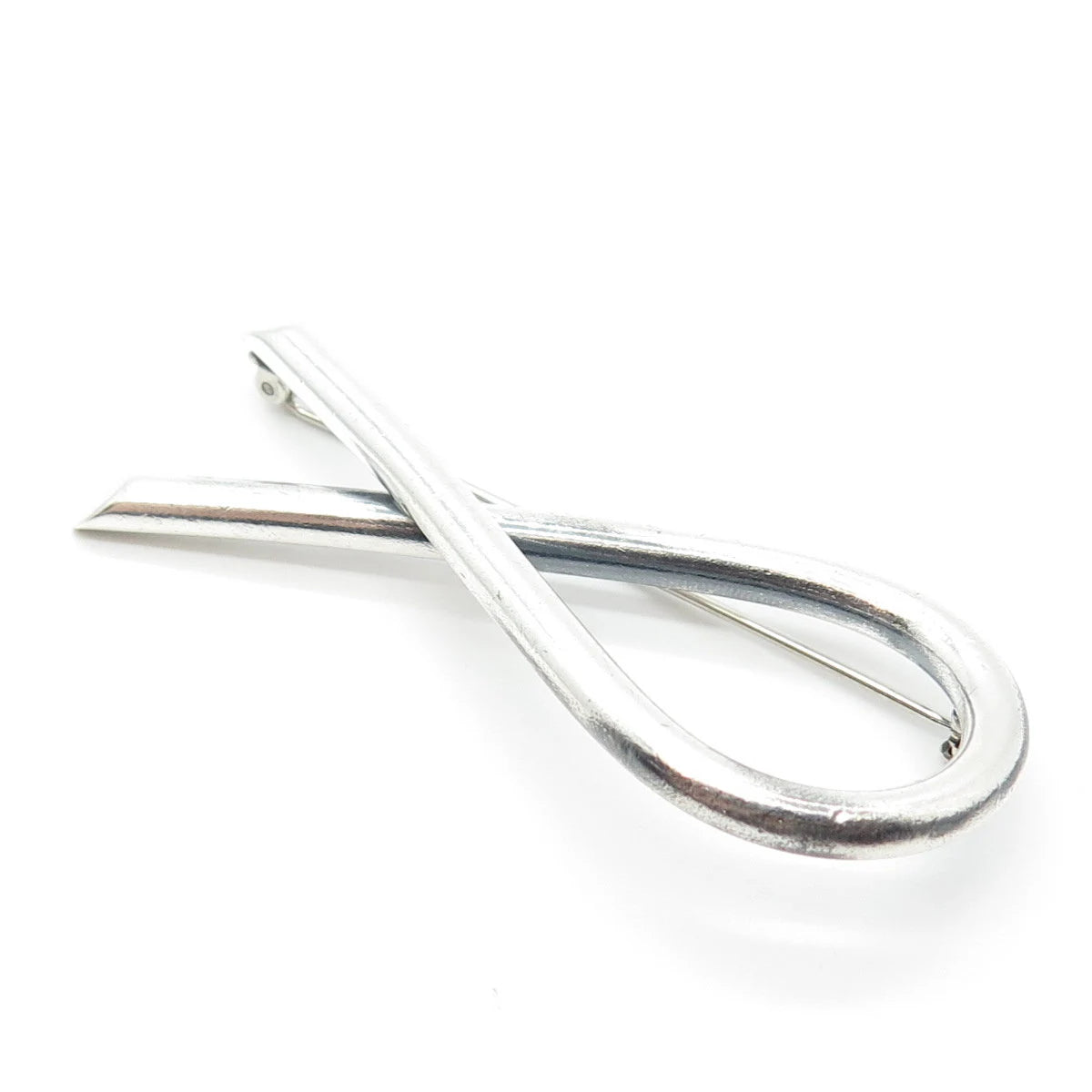 999 Silver Vintage Mexico Ribbon Pin Brooch
