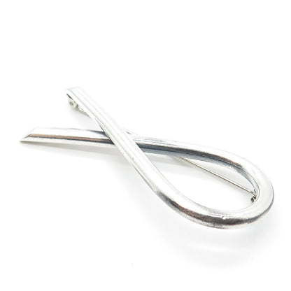 999 Silver Vintage Mexico Ribbon Pin Brooch