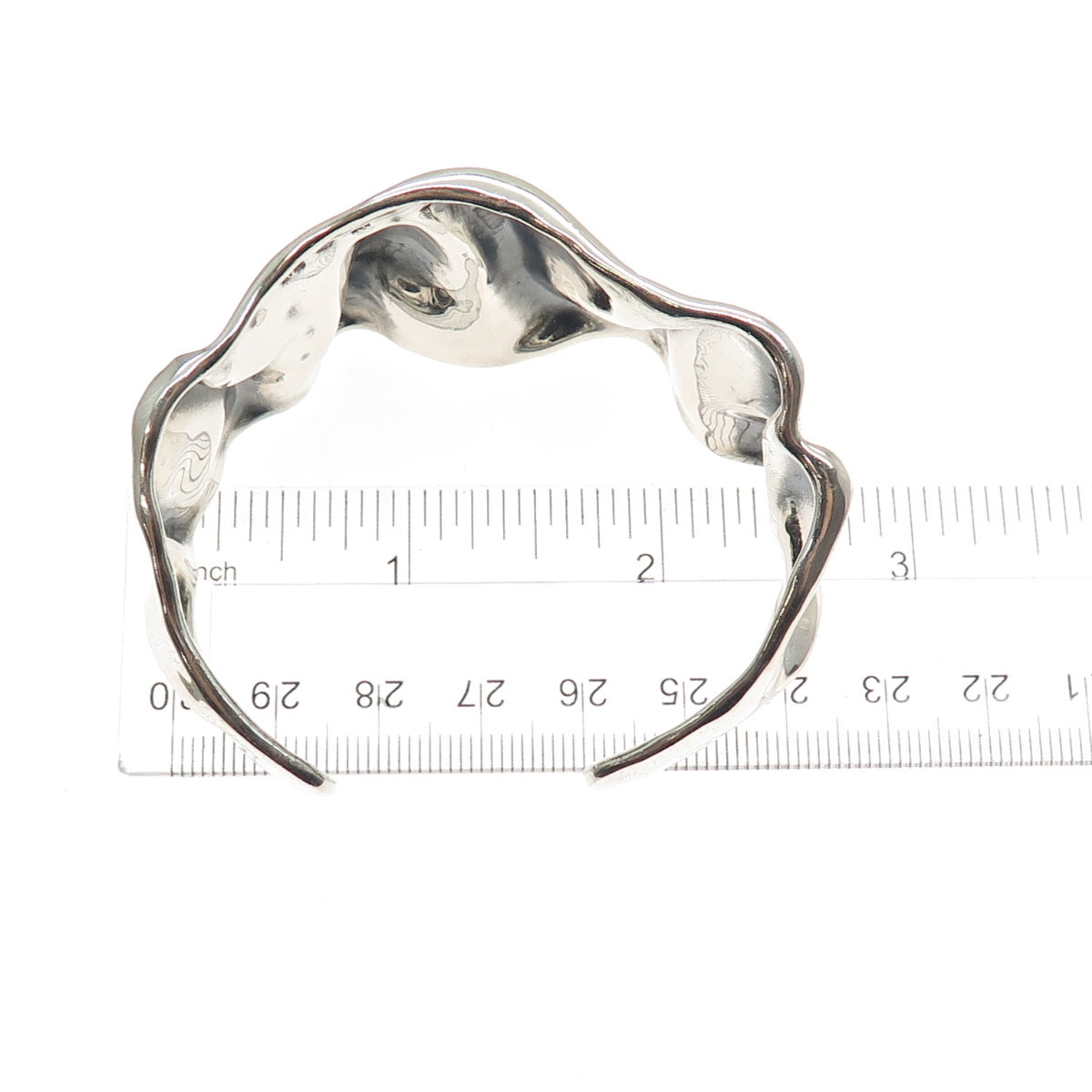 HAGIT GORALI Sterling Silver Vintage Israel Modernist Adjustable Bracelet 6.25"