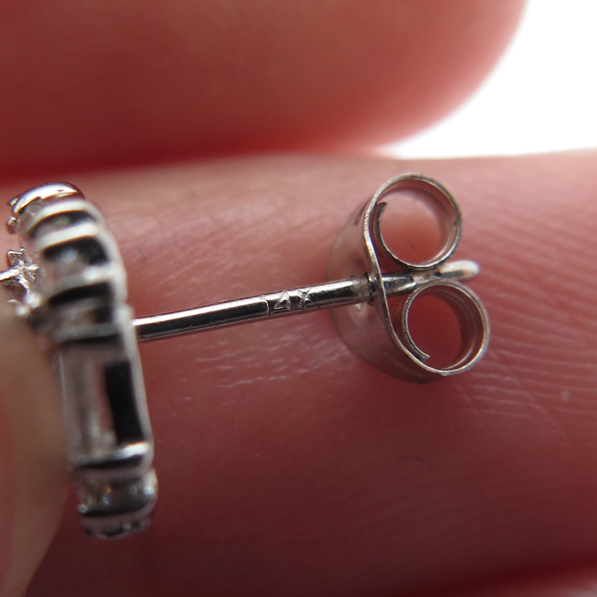 925 Sterling Silver Princess Emerald & Round-Cut C Z Stud Earrings